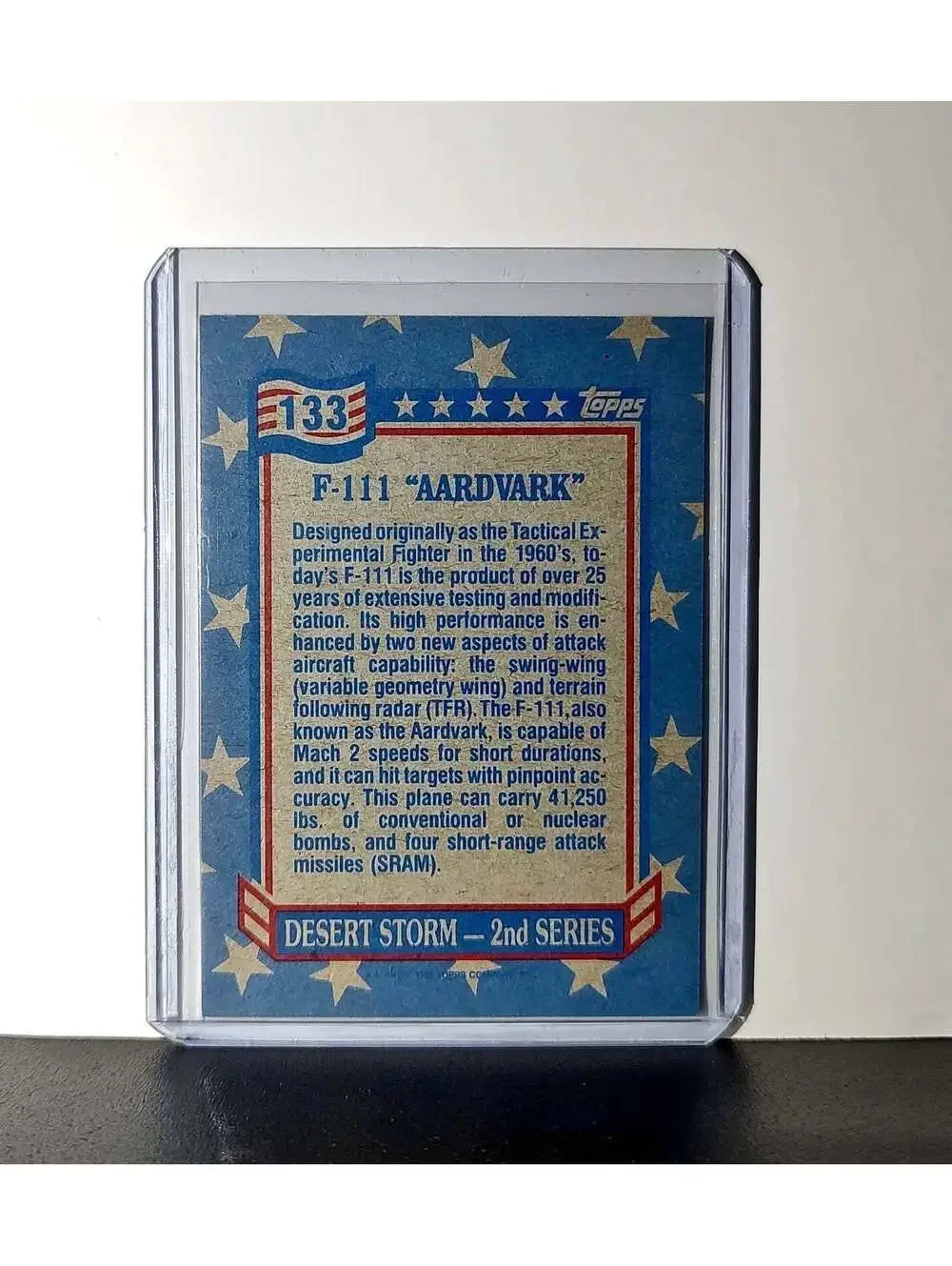 F-111 Aardvark 1991 Topps Desert Storm #133 Card